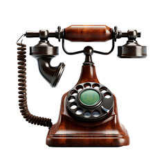 Antique telephone on transparent background PNG