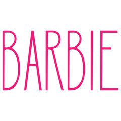 Vector lettering. Hand-drawn isolated word Barbie on
a transparent background, for printing on fabrics, notebooks, stickers, other stationery or clothing, design