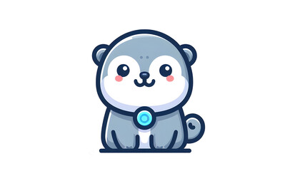 Seal cartoon, cute animals. Farm cartoon characters. Mobile applications icons shape png on transparent background