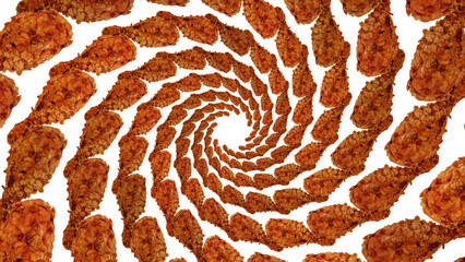 Spiral fried chicken