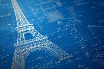 Blueprint Design of the Eiffel Tower Structure
