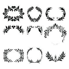 wreath SVG, wreath png, wreath frame, frame svg, frame illustration, wreath illustration, frame, vector, vintage, floral, design, decoration, pattern, ornament, border, illustration, flower, ornate, a - obrazy, fototapety, plakaty