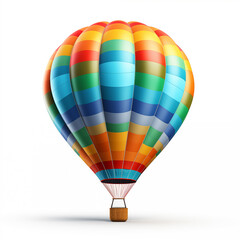 Colorful hot air balloon on white background