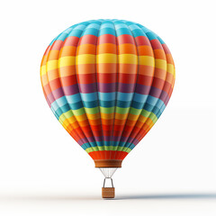Colorful hot air balloon on white background
