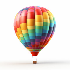 Colorful hot air balloon on white background - 714952135
