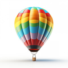 Fototapeta premium Colorful hot air balloon on white background