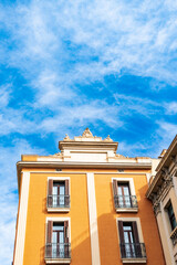 Stunning old houses in Barcelona on a sunny day