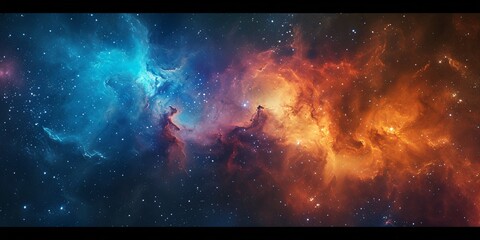 A vibrant and colorful space scene with a starry background Generative AI