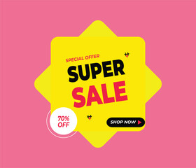 Sale banner template design, Big sale special offer banner vector illustration.