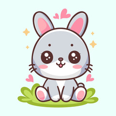 Obraz na płótnie Canvas cute rabbit cartoon vector icon illustration