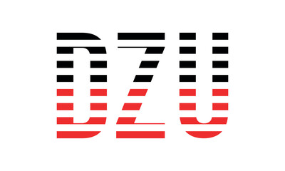 DZU three initial letter iconic line negative space minimal logo design vector template. monogram, abstract, wordmark, business, typography, minimalist, brand, company, flat, modern, unique, simple