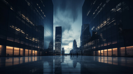 Obraz premium Abstract business and finance background. Modern urban business district