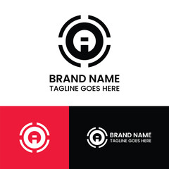 Letter OI logo with target icon vector template.