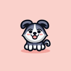 Cute Shiba Dog Cartoon Mascot Animal Vector Logo Design illustration