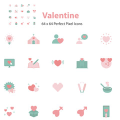 set of valentine icons, love and romance