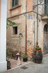 Old corner in medieval town