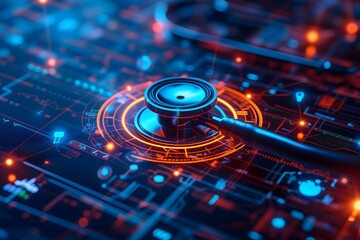 Experience the future of healthcare with our stock photo showcasing a medical technology concept electronic medical records. A visual representation of efficient and advanced healthcare systems.