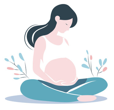Ciąża kobieta w ciąży ilustracja