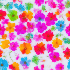 Fototapeta na wymiar Flowers and ice. Abstract seamless pattern. AI generated.