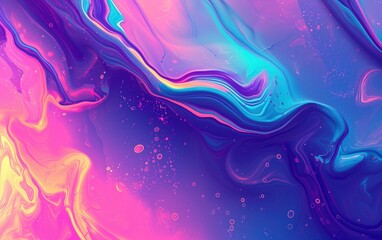 Neon liquid paint colors background. Futuristic acrylic art wallpaper