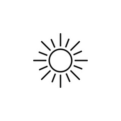 Sun icon vector. Summer symbol for website design, web button, mobile app.
