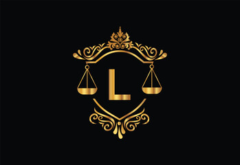 Low firm logo with latter L vector template, Justice logo, Equality, judgement logo vector illustration