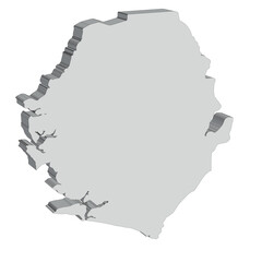 Sierra Leone Silhouette 3D Map