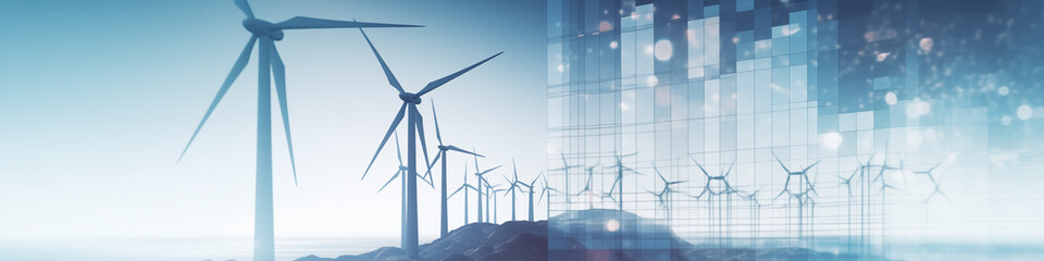 windturbines, green energy concept - obrazy, fototapety, plakaty