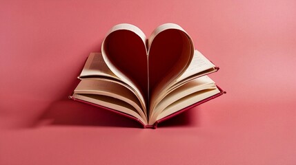 Heart shape made from book with red background for valentine's day created with generative ai	
 - Powered by Adobe