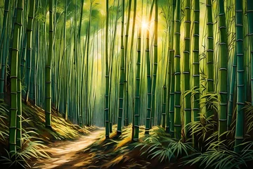 Fotobehang bamboo forest background © Areeba ARTS