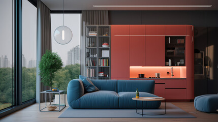 Modern interior. Generative AI