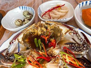 South Korea food. Soy Sauce Marinated Crab