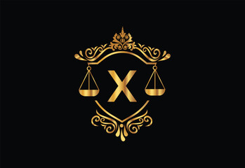 Low firm logo with latter X vector template, Justice logo, Equality, judgement logo vector illustration