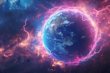 Electrifying Earth: A Stunning Space Image Generative AI