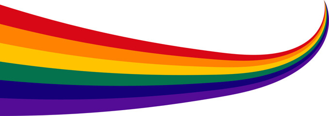 
Rainbow wave in the colors of the LGBT community. Modern minimalist boho style. Samples of pride. LGBT flag wave. Rainbow. Vector illustration.