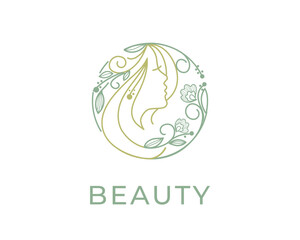 natural beauty Woman face logo icon vector design illustration best for cosmetics, beauty, salon, health and spa, fashion themes.