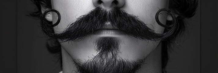 A close-up of a man's beard and mustache Generative AI - obrazy, fototapety, plakaty
