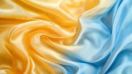 Fototapeta premium Yellow and Deep Sky Blue silk background