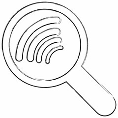  Magnifying glass icon with wifi connection design decoration.