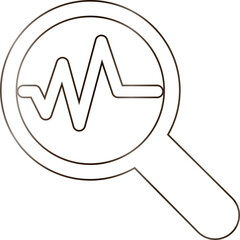 Magnifying glass icon with diagram design decoration.