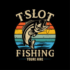 Vector fishing t shirt design concept letter poster
