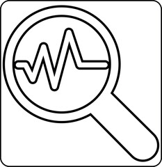 Magnifying glass icon with diagram design decoration.