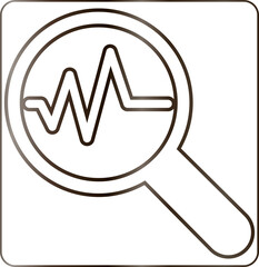 Magnifying glass icon with diagram design decoration.