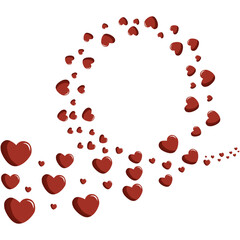 A group of heart in a circle. Vector illustration.