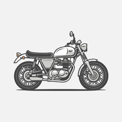 Free vector hand drawn motorcycle silhouette white background