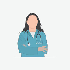 Beautiful women female doctor nurse with apron vector illustration design