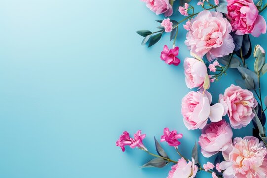 Mother's day banner design with beautiful flowers mock up