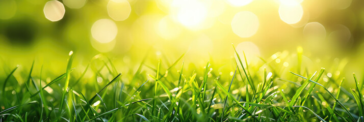 green grass,lawn with sunlight and rays