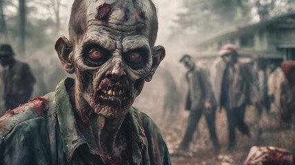 Danger horror and creepy zombie apocalypse 