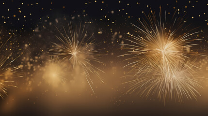Obraz premium Beautiful fireworks background at night for holiday decoration